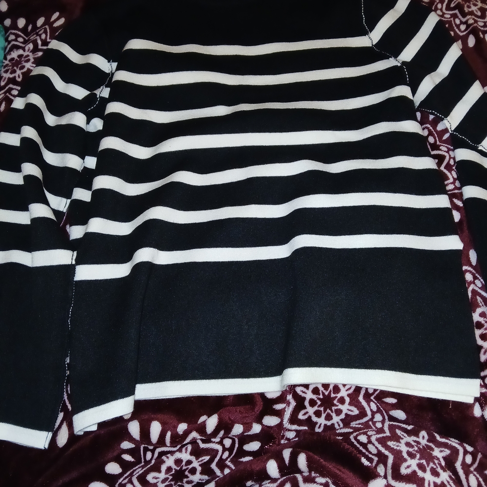 H&M Black and White Striped Sweater